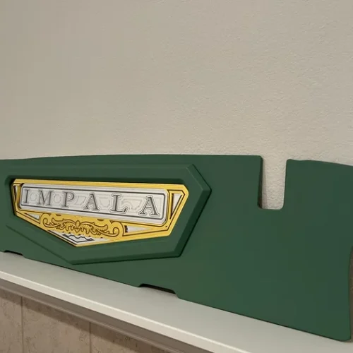 1962-1964 IMPALA TRUNK WALL PANEL WRAPPED GREEN WITH LED